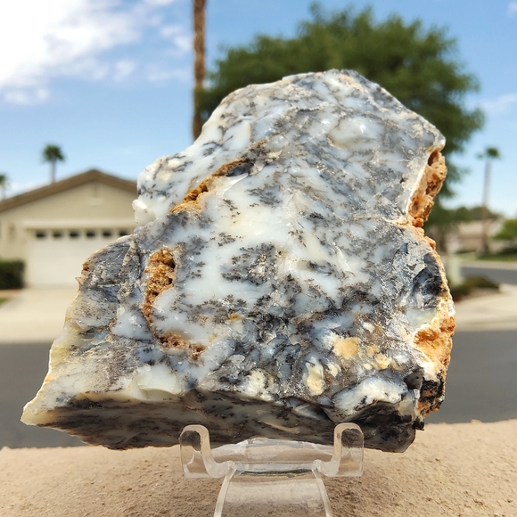 Semi Polished Beautiful Dendritic Opal Slab - Picture 12 of 17